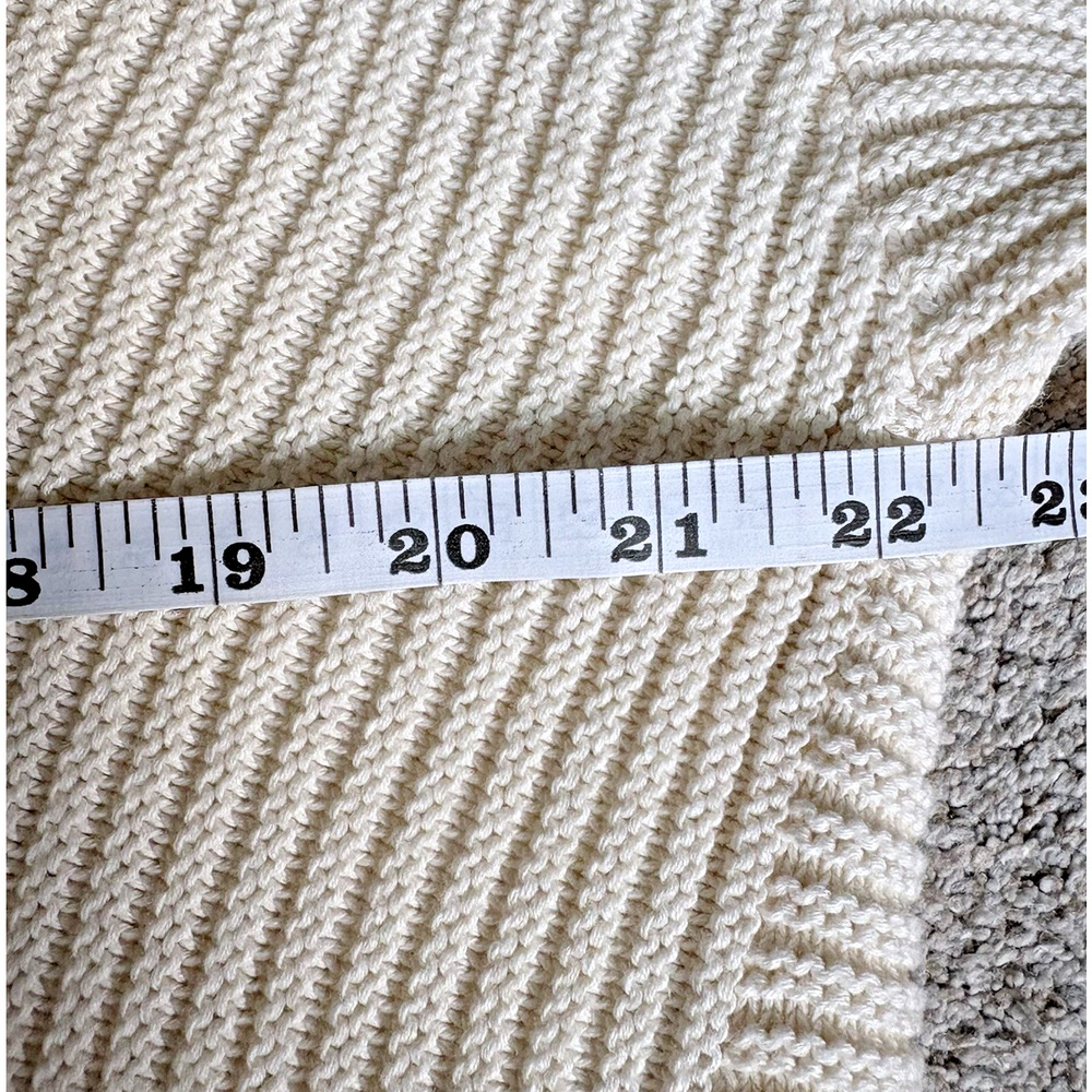 New CHARTER CLUB Cream Cotton Sweater XXL Slouchy Knit V-Neck Minimalist Neutral - Picture 9 of 10